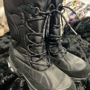 Skechers Black Winter Rain Boots Waterproof Insulated